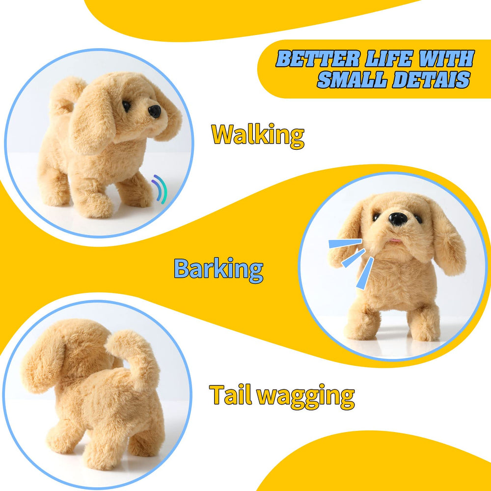 KSABVAIA plush golden retriever barks and invites interactive play