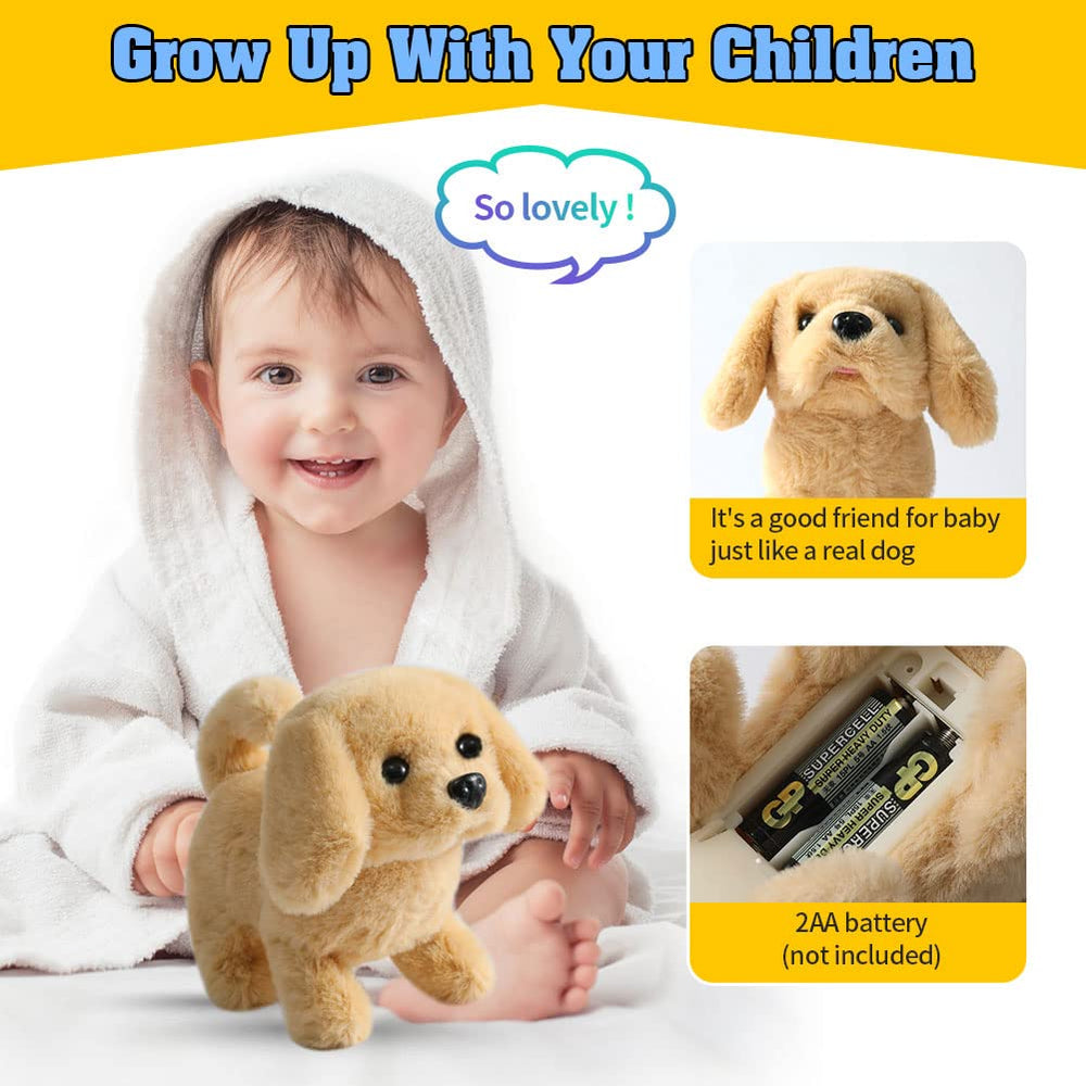 KSABVAIA plush golden retriever tail wagging adds realistic fun to pretend games