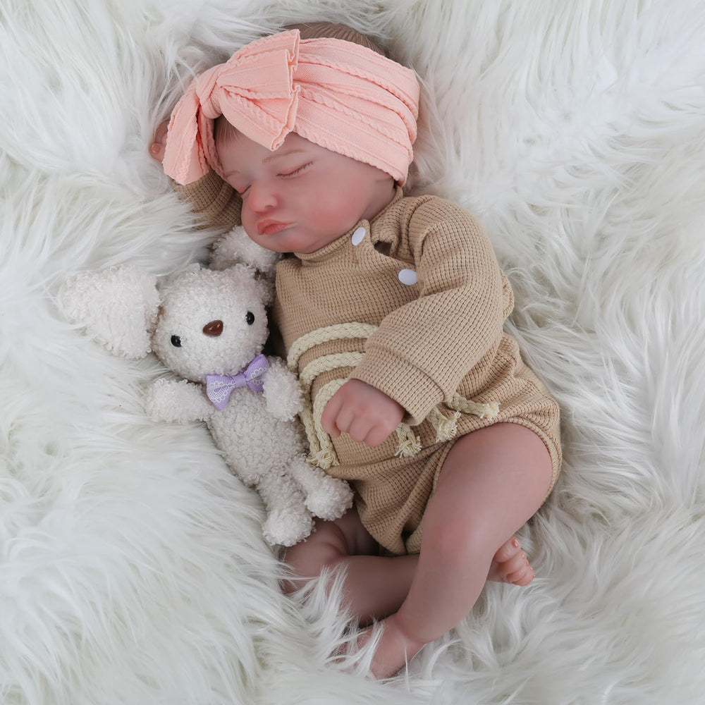KSBD Lifelike Reborn Baby Doll soft-weighted body mimics real cuddles.