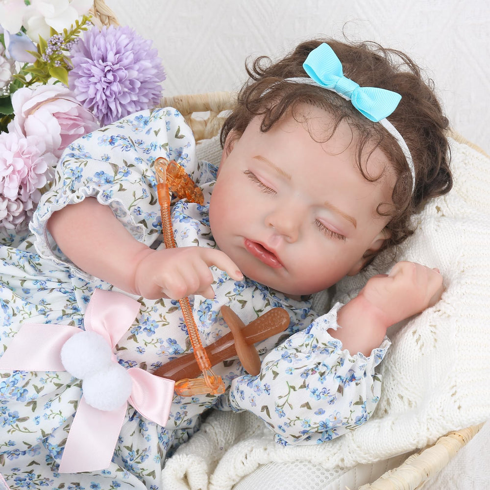 KSBD lifelike doll with weighted soft body for realistic cuddling and play.