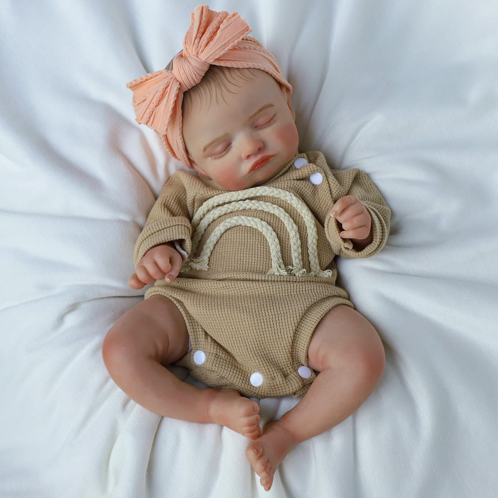 KSBD Lifelike Reborn Baby Doll with nursing bottle for nurturing play.