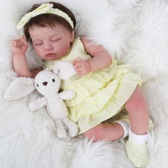 KSBD realistic reborn baby doll sleeping face for lifelike play and cuddling.
