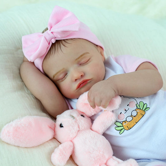 KSBD Rosalie face close-up showing lifelike features for realistic baby play and display
