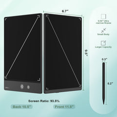 Ksequ LCD writing tablet in a slim, portable profile on a desk
