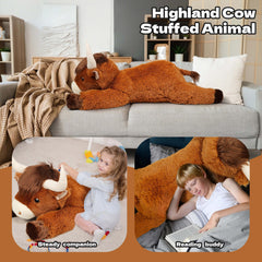 Ksidzas Highland cow plush vacuum-packed packaging for easy shipping.