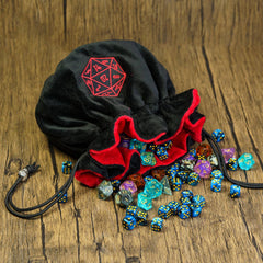 KSNDie dice not included; bag demonstrates capacity for many dice.