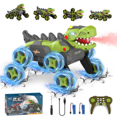 Kssvzz 8-wheeled dinosaur transform car side view showing rugged grip for varied terrain