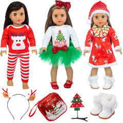 K.T.Fancy 18-inch doll Christmas clothes set boosts festive imaginative play.