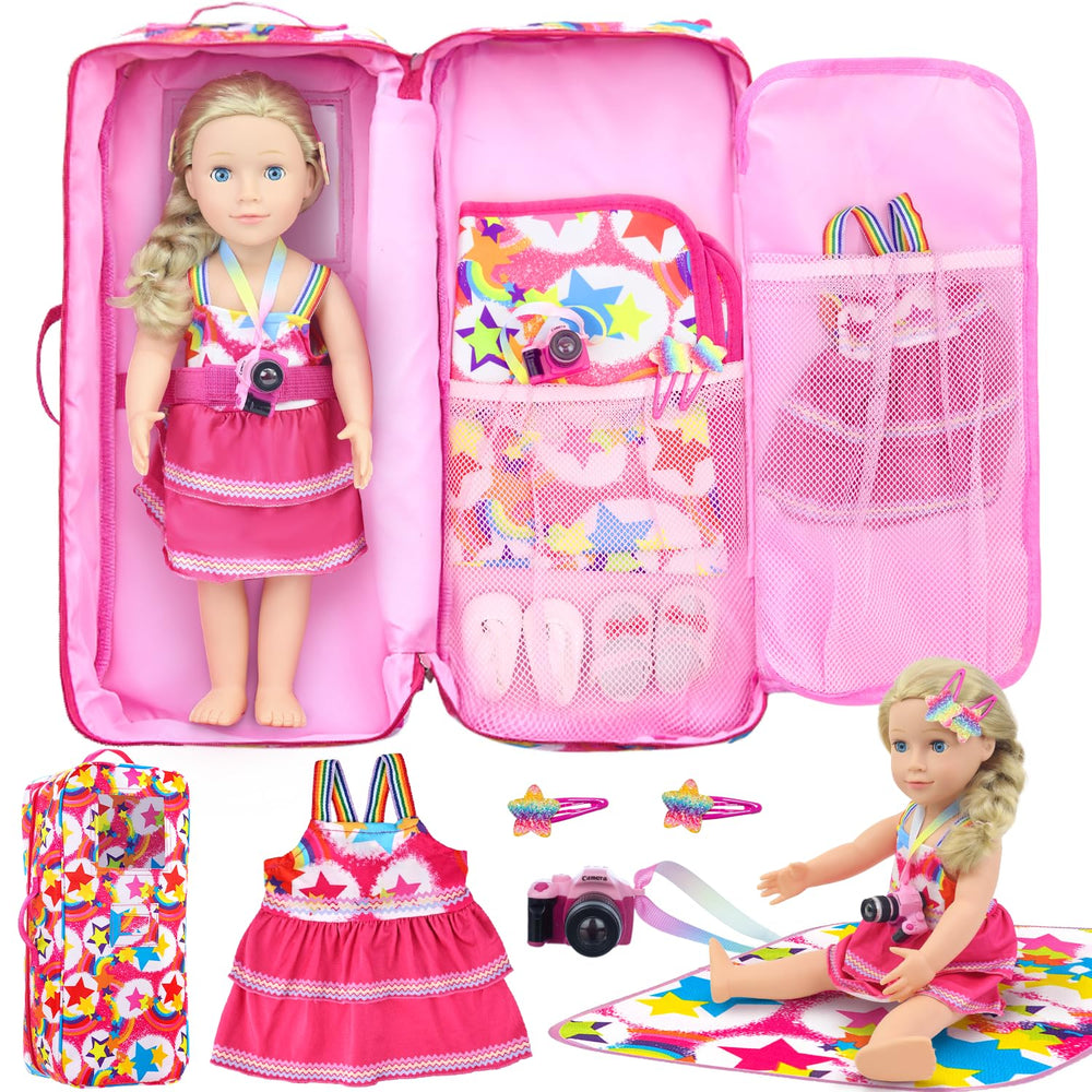 K.T. Fancy 6-piece doll carrier bag for on-the-go play and storage.
