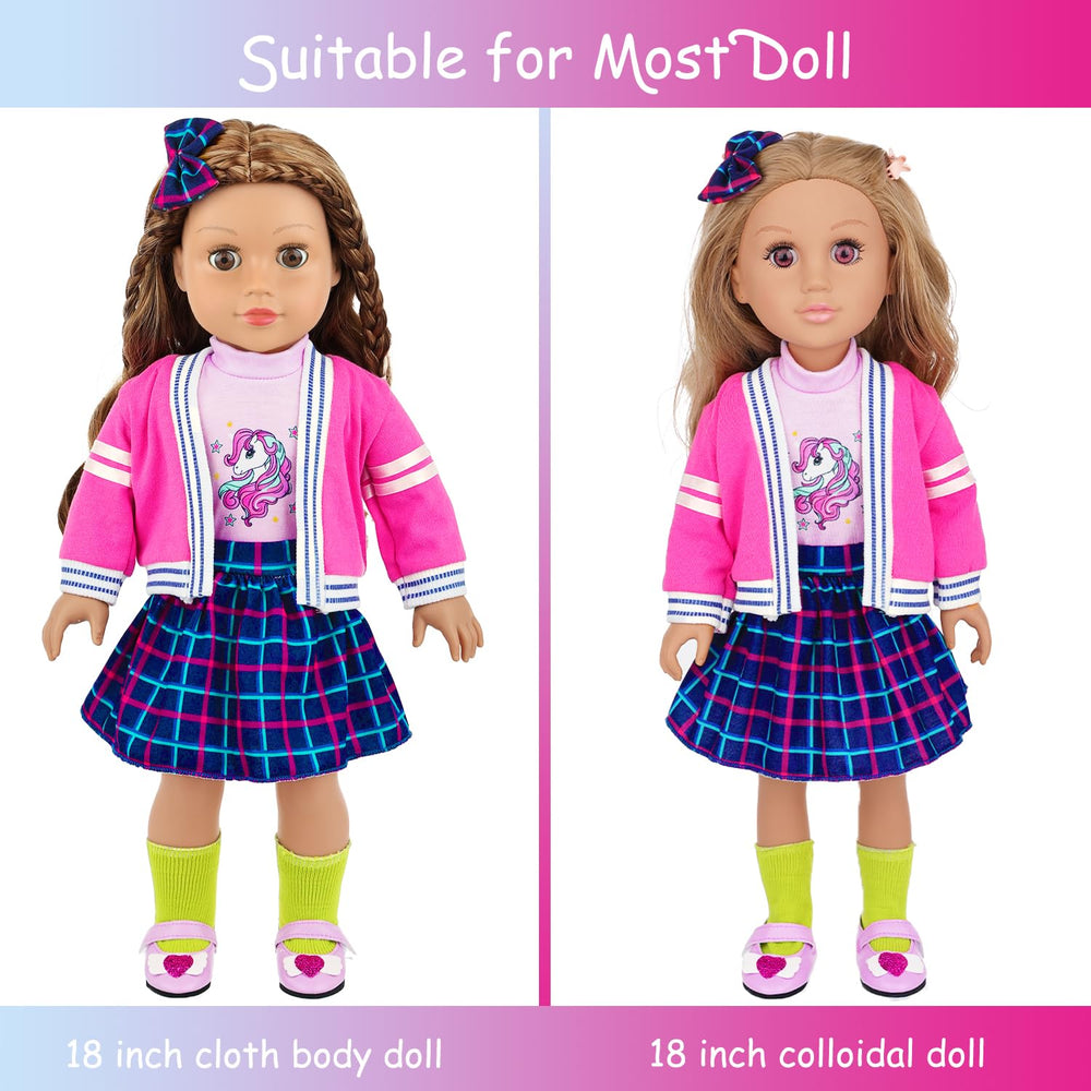K.T. Fancy plaid skirt with realistic texture enhances classroom-themed play.