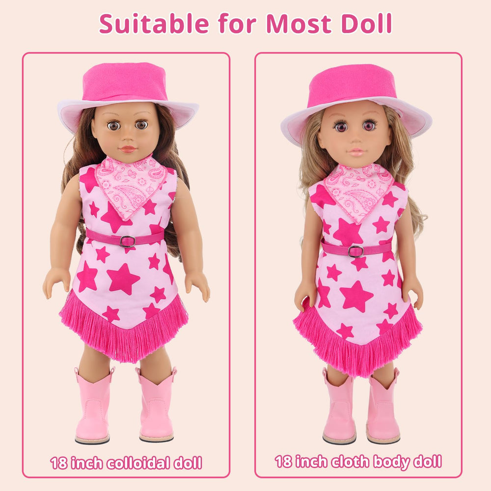 K.T. Fancy glasses complete a stylish, pretend photoshoot look for 18-inch dolls.