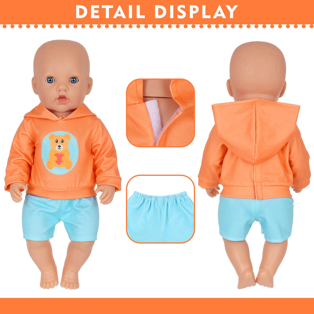 KT Fancy flower pattern doll clothes in bright colors for imaginative pretend play.