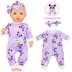 K.T. Fancy unicorn pattern jumpsuit sparks whimsical outfits for 14-18 inch dolls.