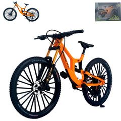 Kuasting 1:8 scale bike model yellow front view for desk decor.