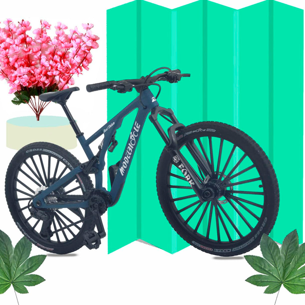 Kuasting compact blue die-cast bike for shelves and collections
