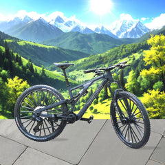 Kuasting 1:8 scale MTB stand-adjustment feature aids versatile display.