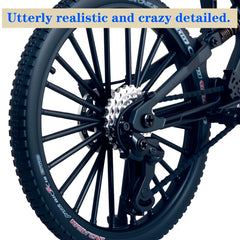 Kuasting pedal-drive rear-wheel action for a lifelike miniature ride