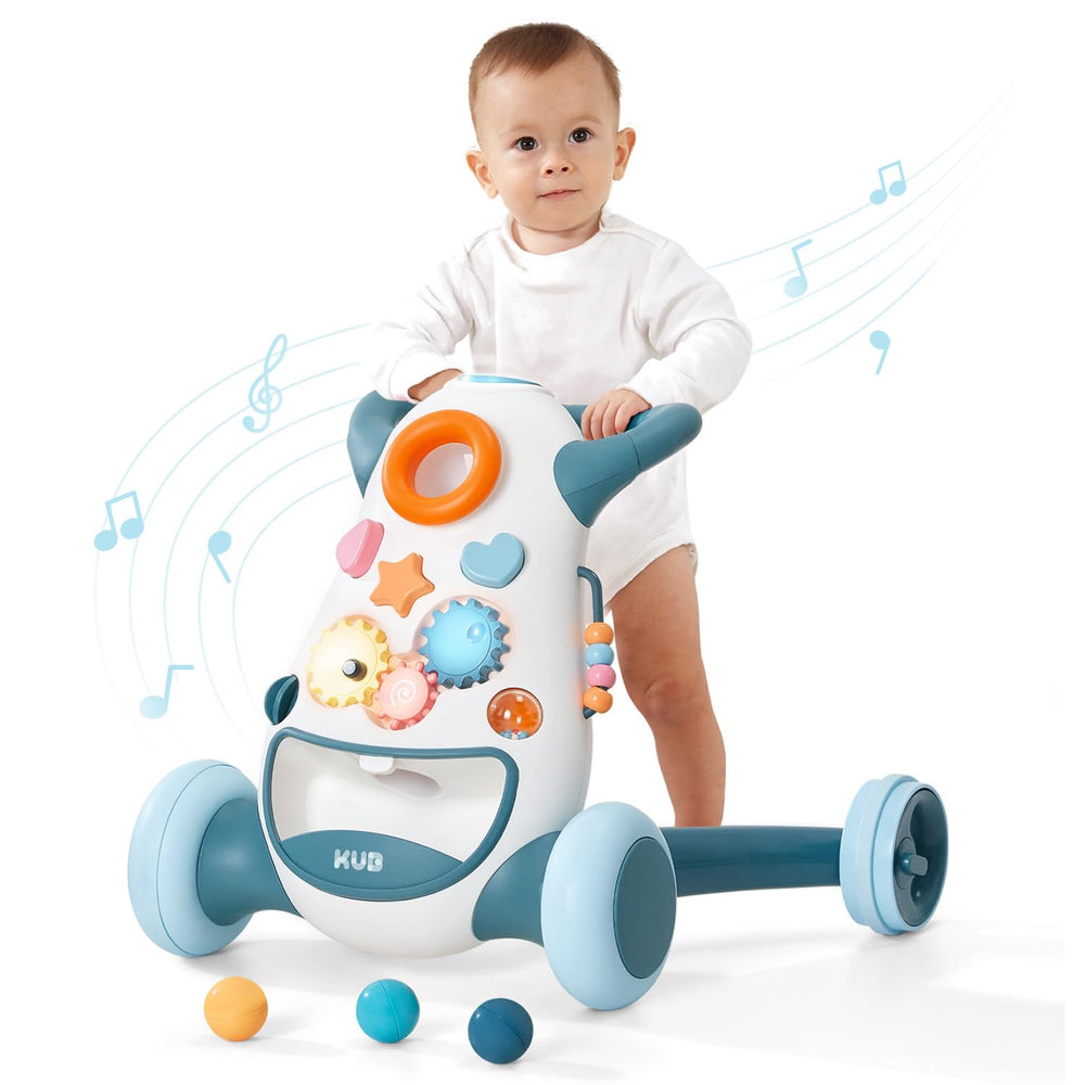 KUB Montessori Baby Walker with ergonomic handle focus supports secure first steps and upright posture.