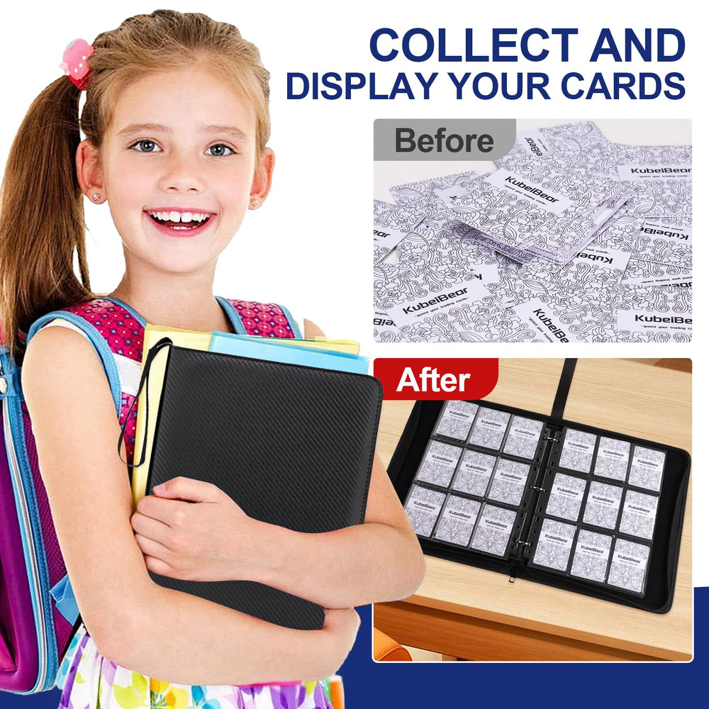 KuBeiBear clear-view pockets showcase cards while protecting them.