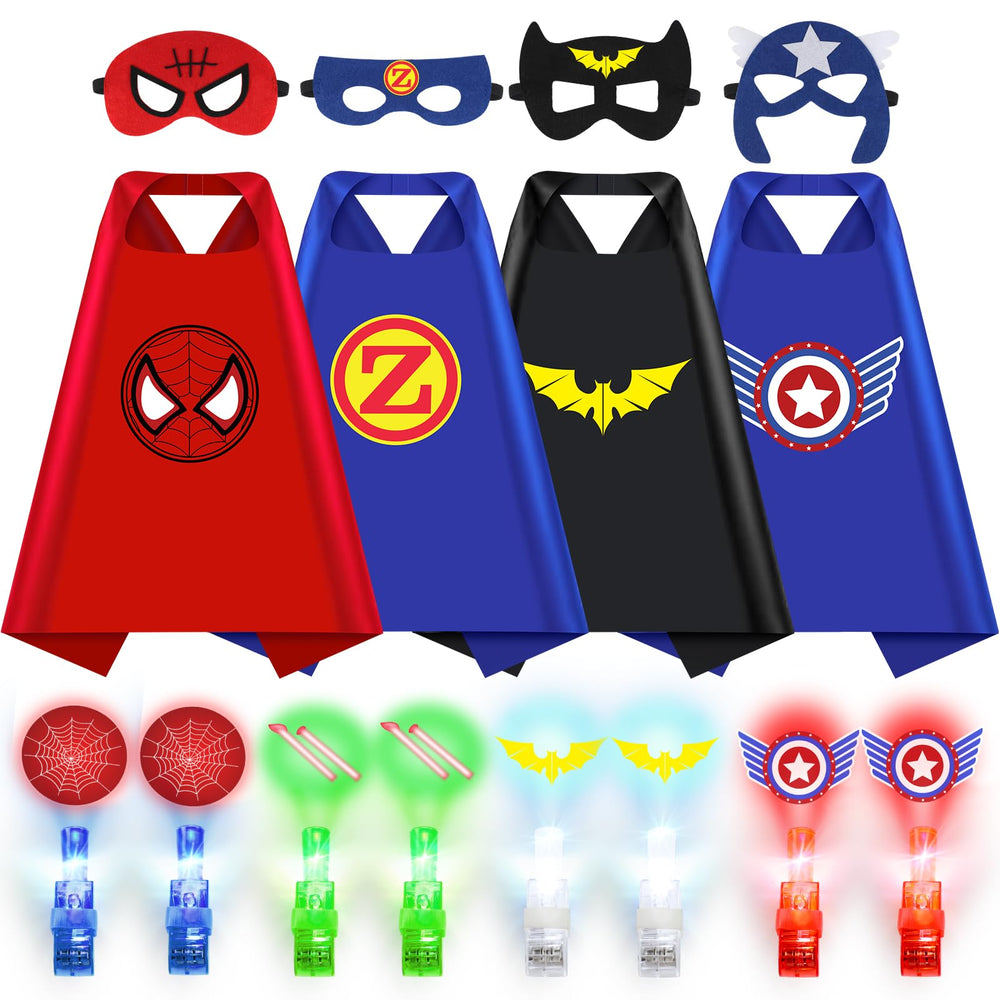KUBUSFLY 4-in-1 cape set shown with multiple colors and capes for imaginative play