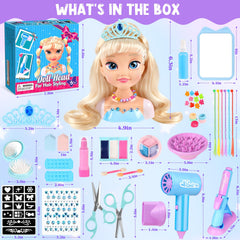 KubusFly crown and stickers add princess flair to pretend looks.