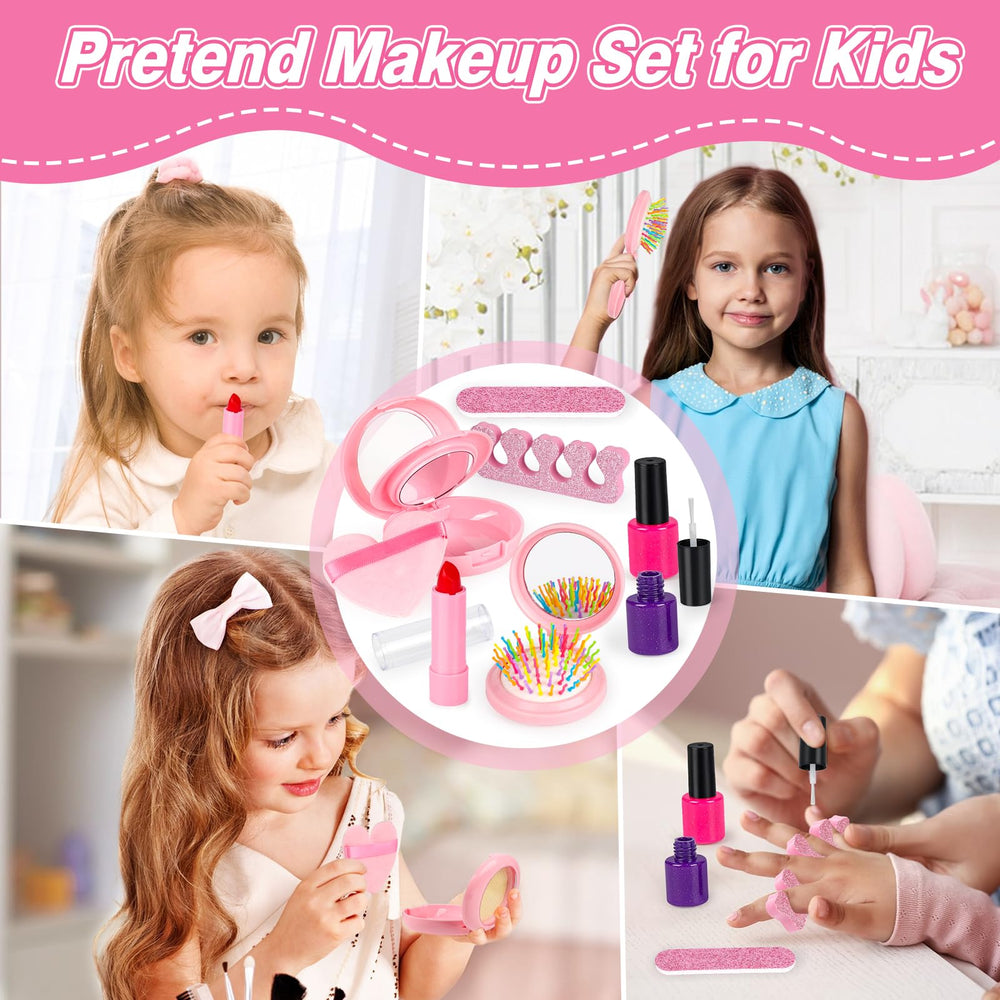 KUBUSFLY pretend makeup kit offers safe, mess-free imaginative beauty play.