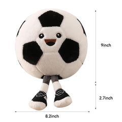 KUCCO-PILLOW soccer ball plush resting on a couch for playful decor.