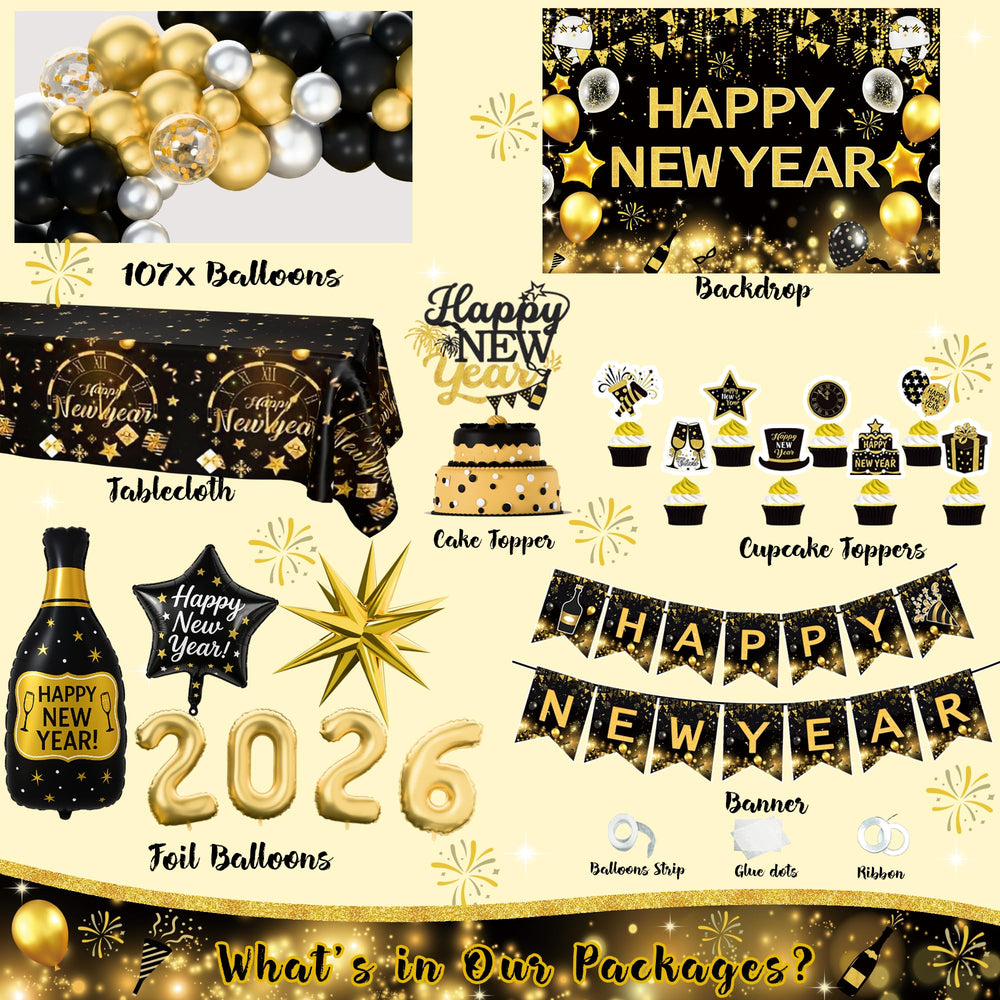 Kudapity 2026 foil balloons create a metallic focal point for countdown celebrations.