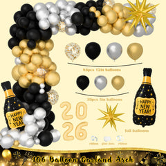 Kudapity happy new year foil balloon enhances party ambiance and signage.