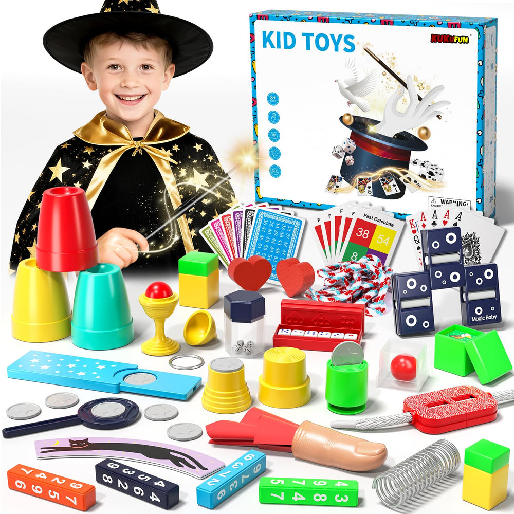 KukuFun Magic Kit 30-in-1 props for budding magicians, sparks creativity and confidence.
