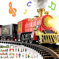 KukuFun steam locomotive on tracks with lights for immersive play