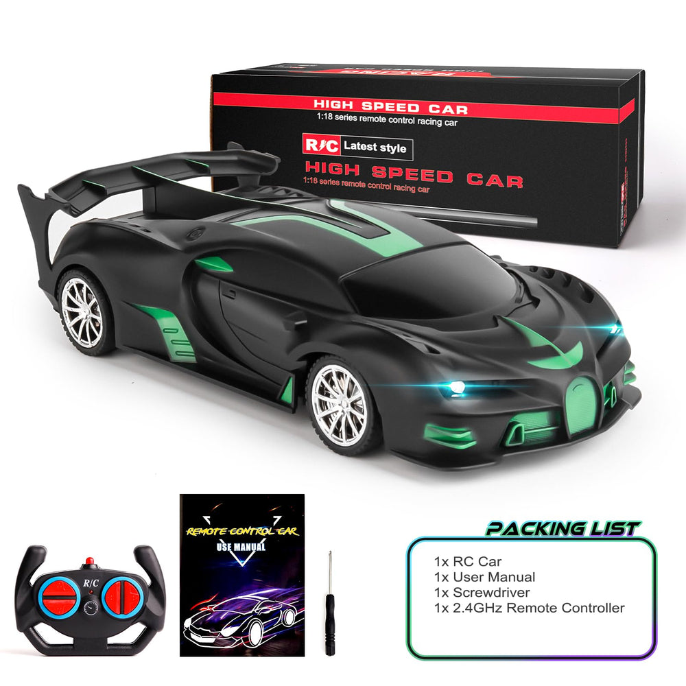 KULARIWORLD headlights-lit front view showcases visibility during indoor play.