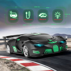 KULARIWORLD 1/18 green black RC car right side shows sturdy bumper for kids.
