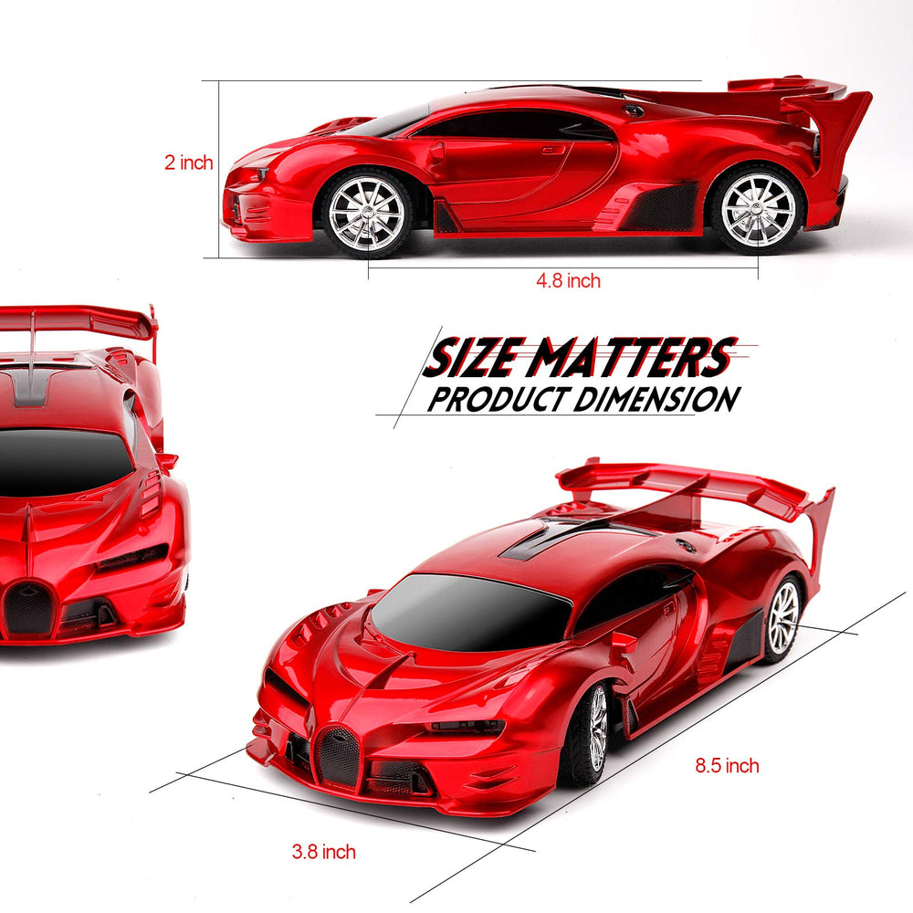 KULARIWORLD RC car size-dimension image showing compact specs