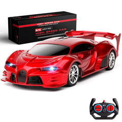 KULARIWORLD RC car red front view showing a sleek design ideal for indoor racing