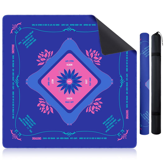 KUNTE Mahjong Mat table 32x32 blue offers stable gameplay and easy surface protection.