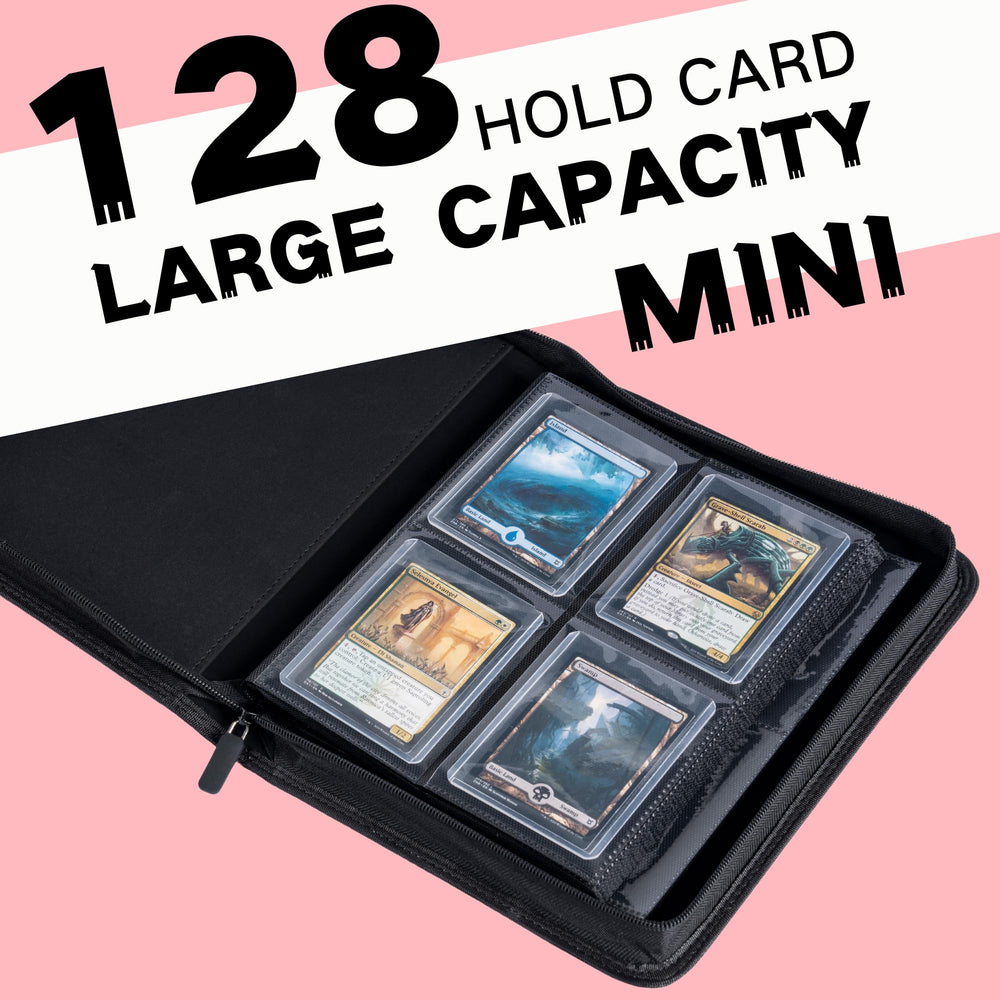 KUOOKING Toploader Binder four-pocket layout displays four cards per page securely.