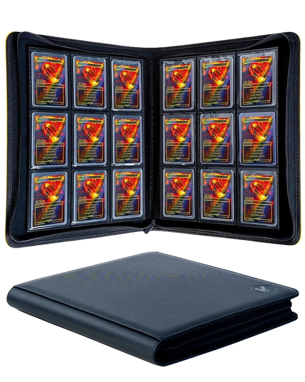 KUOOKING Toploader Binder front view highlights sturdy construction for secure, scratch-free card storage.