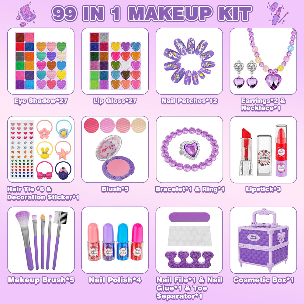 Kuovei 99pc makeup palette and tools for colorful looks