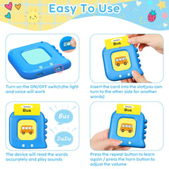 Kuovei card reader reinforces spoken word recognition during play.