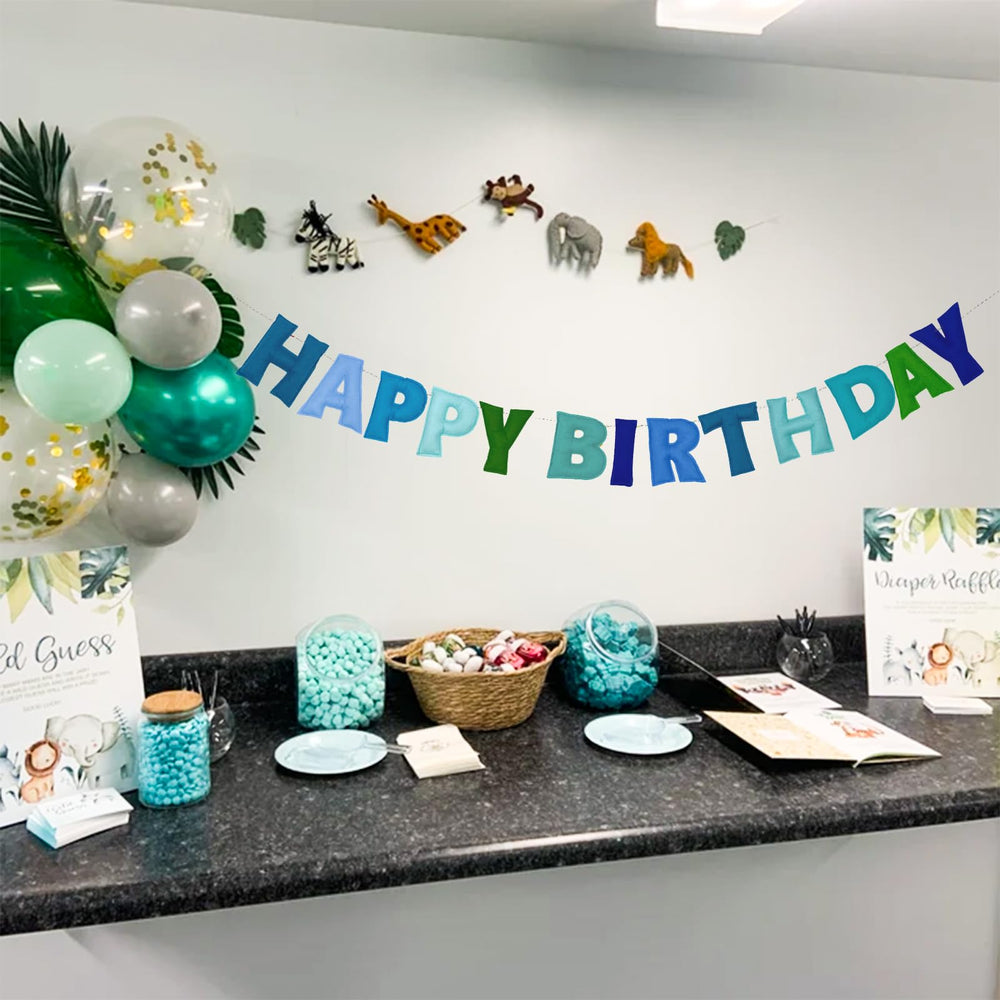KUQJJQU Happy Birthday banner closeup letters show durable, reusable design