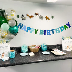 KUQJJQU Happy Birthday banner closeup letters show durable, reusable design