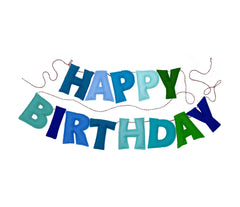 KUQJJQU Happy Birthday banner front view shows rainbow felt garland for celebrations
