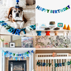 KUQJJQU Happy Birthday banner tree decor creates whimsical outdoor ambiance