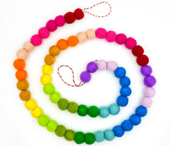 KUQJJQU rainbow felt ball banner on mantel adds festive color to celebrations