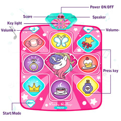 Kusntin Unicorn Dance Mat built-in music enhances family dance time