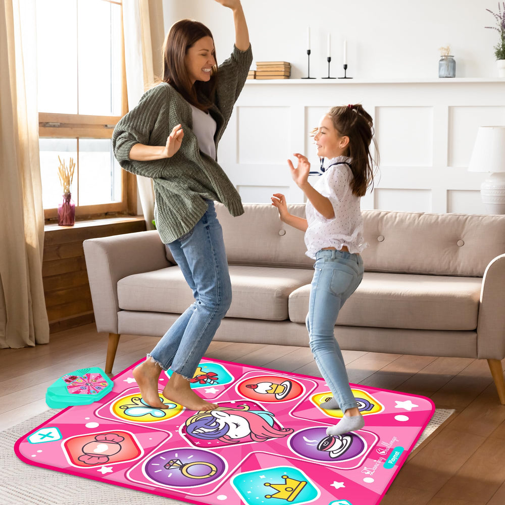 Kusntin Unicorn Dance Mat folded for portable, on-the-go fun