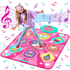 Kusntin Unicorn Dance Mat with pink LED lights for joyful rhythm play