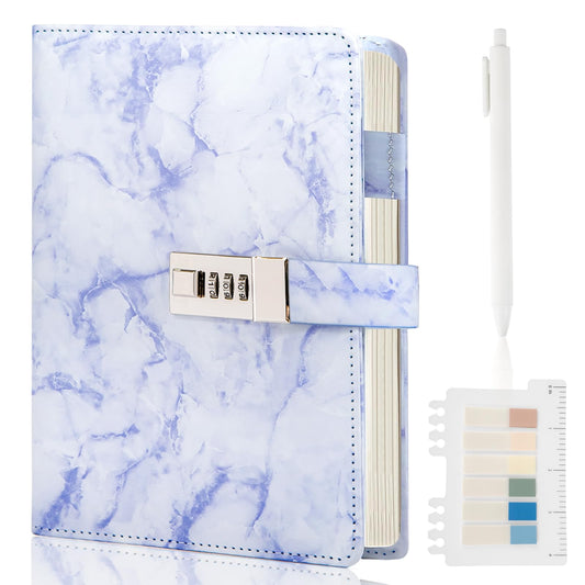 Kutoda Marble Diary with Lock purple cover keeps notes private and stylish.