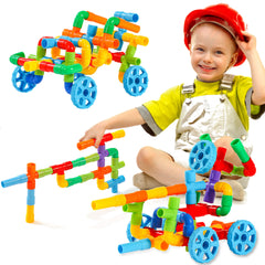 KUTOI pipe building toys vehicle-assembly focus support creative construction and problem-solving.
